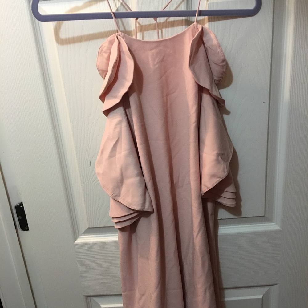 Midnight Sky Ruffled Shift Dress in Rose